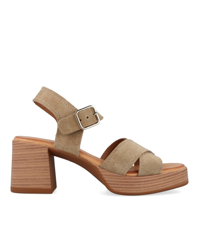 Sandalias de tacón color camel Catchalot R-145761