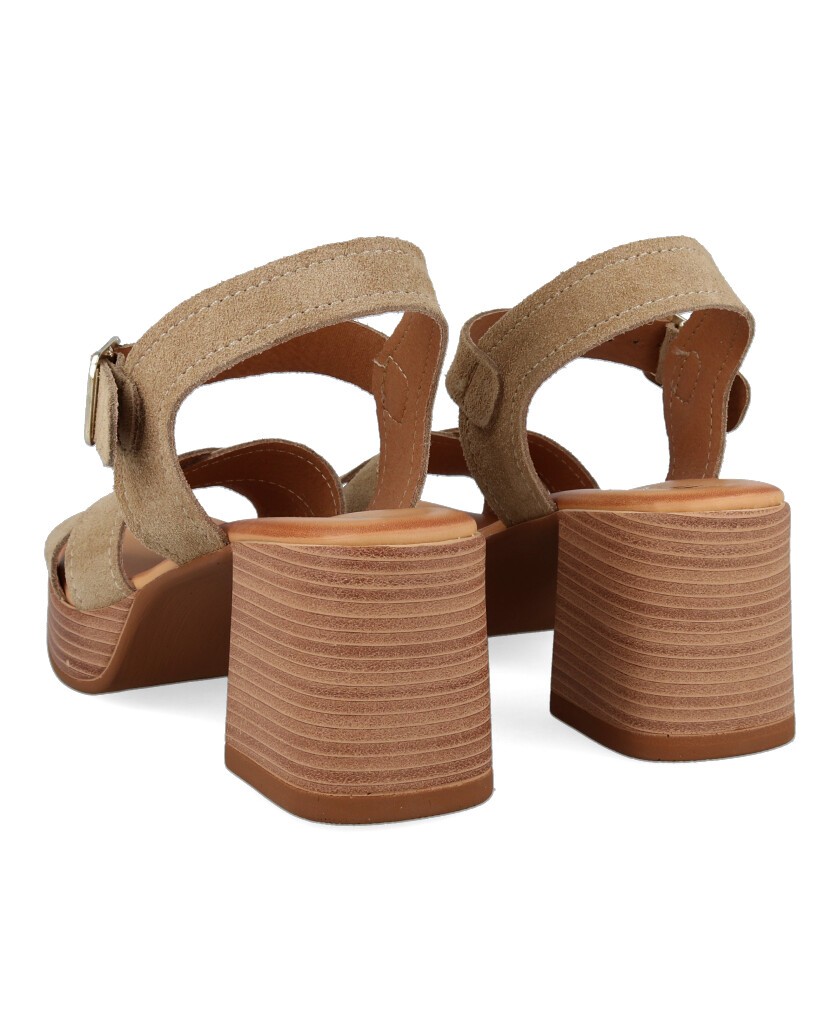 Sandalias de tacón color camel Catchalot R-145761