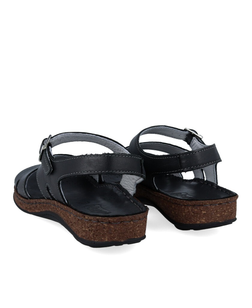 Bio black sandals Walk And Fly Montana 3861 35
