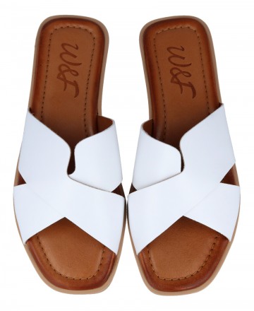 W&F Talia 02-2562 flat leather sandals