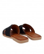 Sandalias para mujer en color negro Caracteristicas con hebilla altura de piso 1 cm zapato de estilo casual suela de goma termo