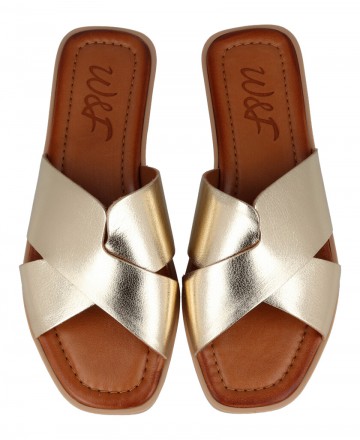 Golden sandals for woman W&F Talia 02-2562