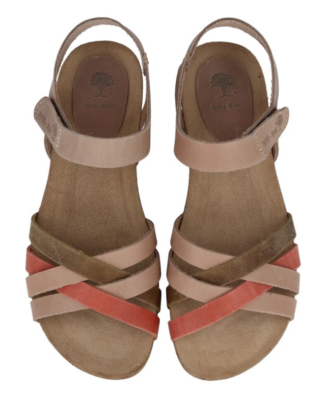 Multicolor CrissCross Strap Sandal Interbios 4486