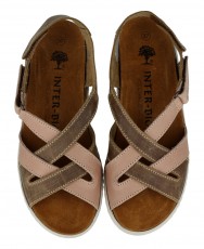 Multicolor Strappy Wedge Sandals Interbios 3017