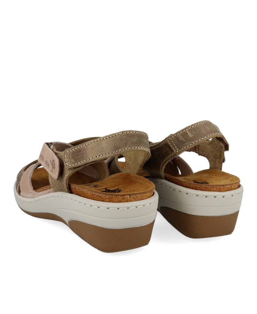 Multicolor Strappy Wedge Sandals Interbios 3017