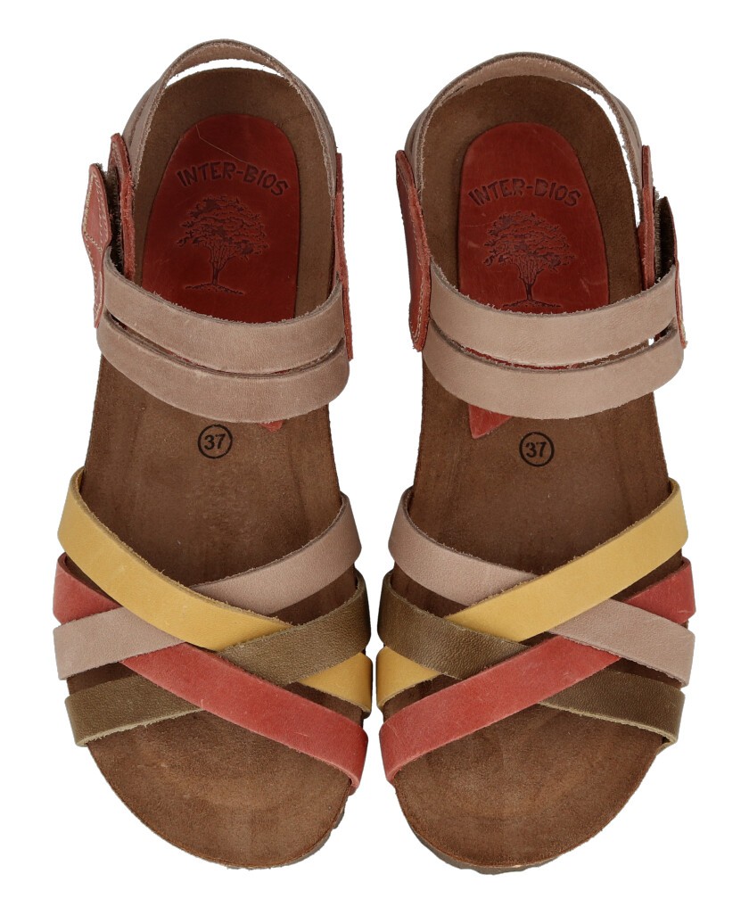 Sandalias de tiras multicolor cuña Interbios 5338