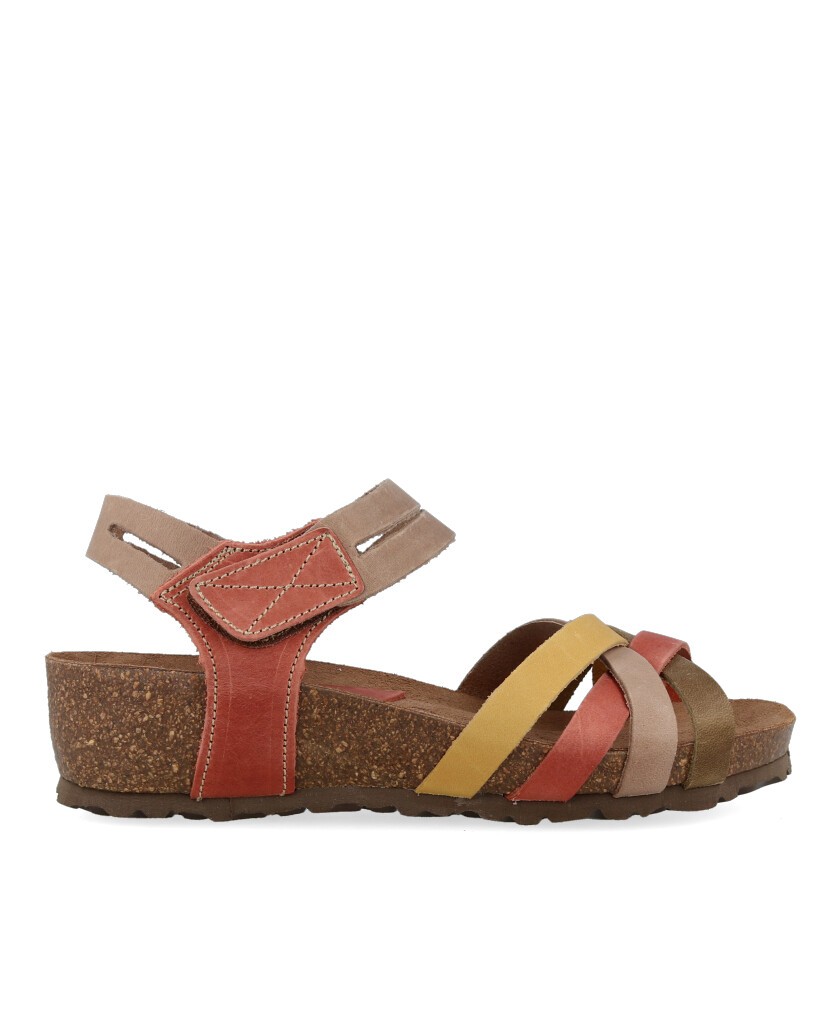 Multicolor Strappy Wedge Sandals Interbios 5338
