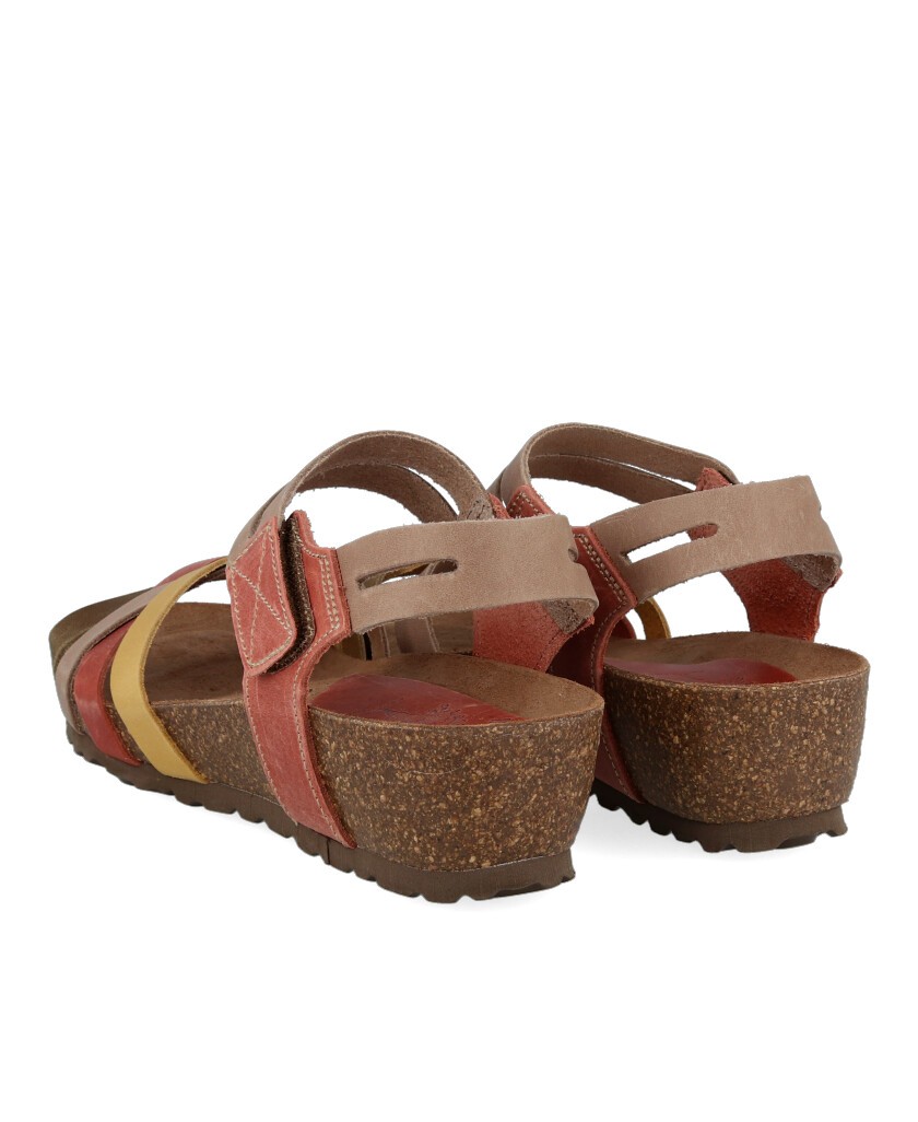 Multicolor Strappy Wedge Sandals Interbios 5338