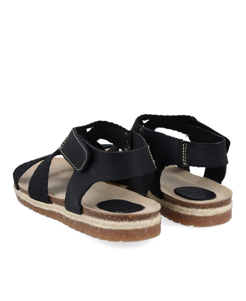 Sandalia Bio trenzada color negro Interbios 2200