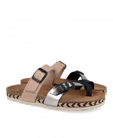 Metallic Toe Post Bio Sandal Interbios 7212 CF