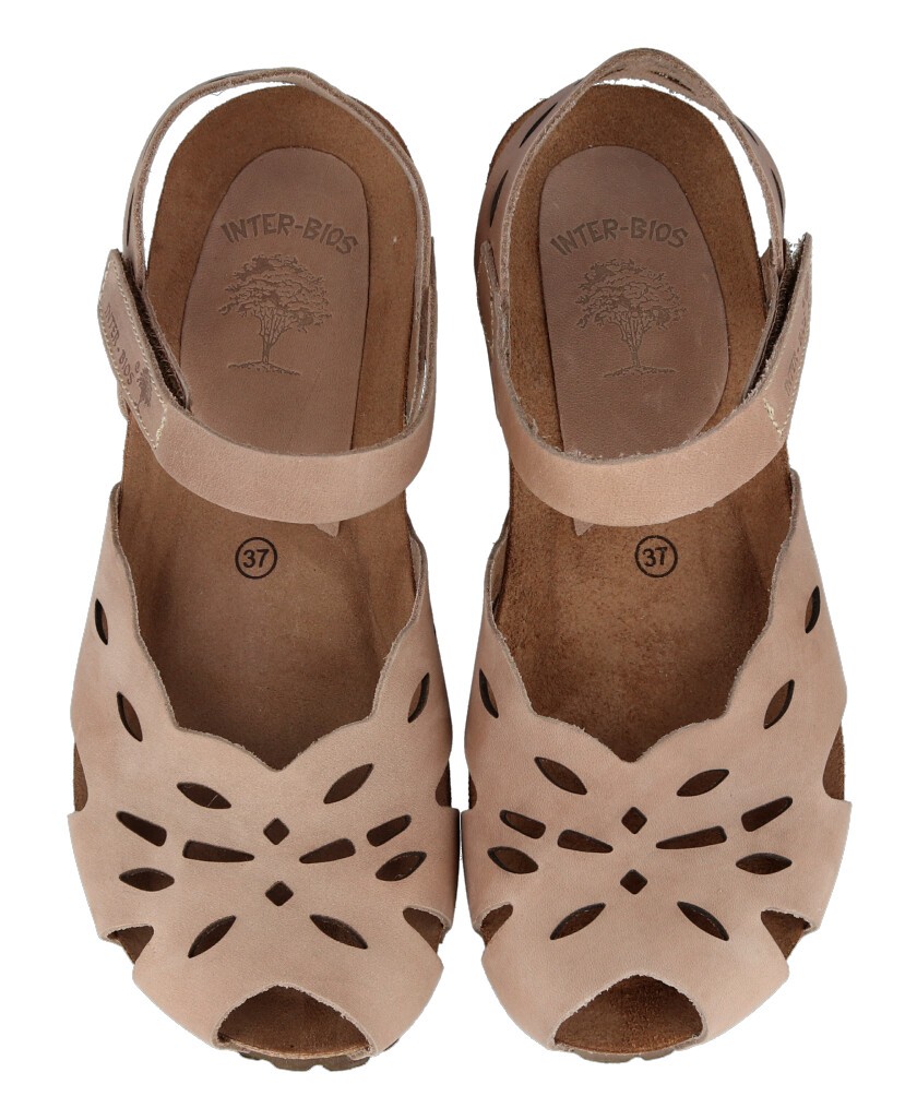 Sandalias Bio troqueladas con cuña Interbios 5392
