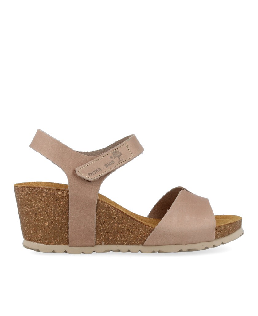 Beige Wedge Bio Sandals Interbios 5649