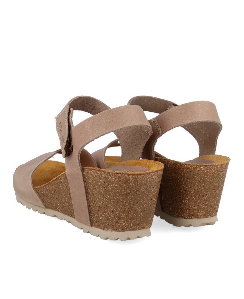 Beige Wedge Bio Sandals Interbios 5649