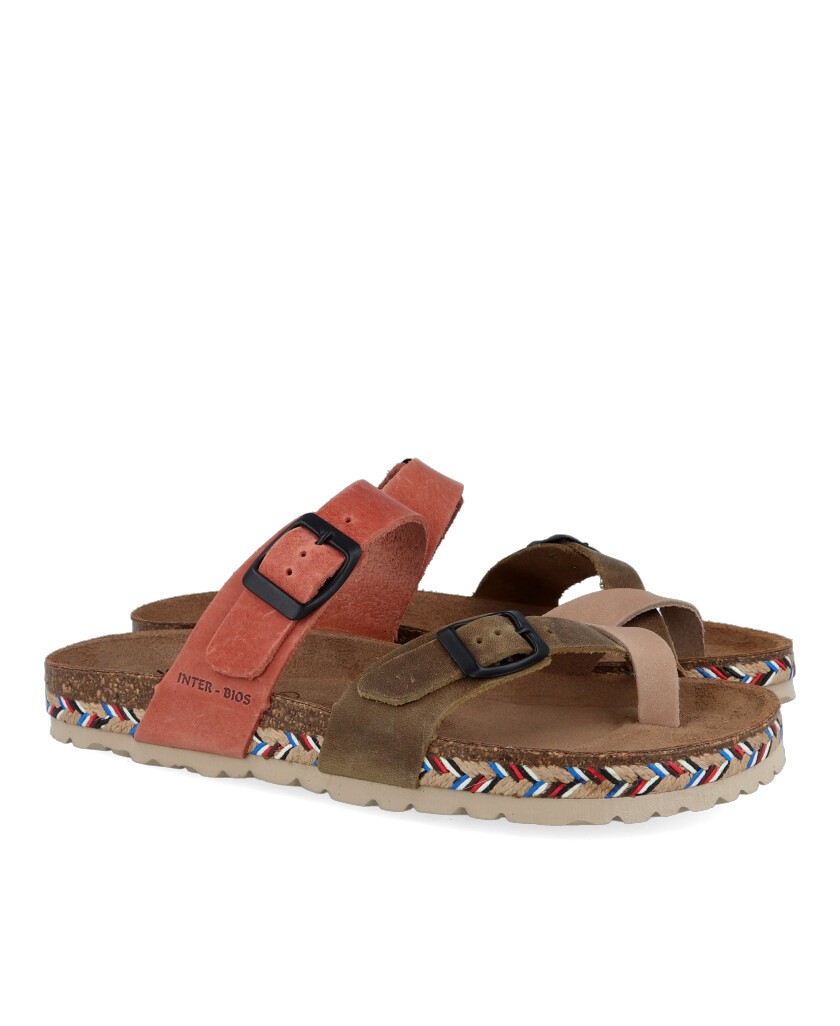 Sandalia multicolor con hebillas Interbios 7212 C