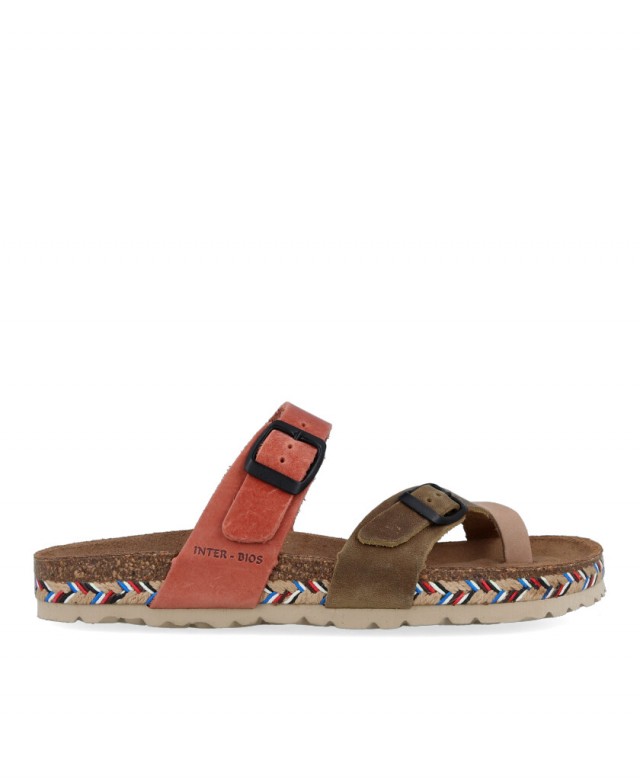 Sandalia multicolor con hebillas Interbios 7212 C Sandalia multicolor con hebillas Interbios 7212 C