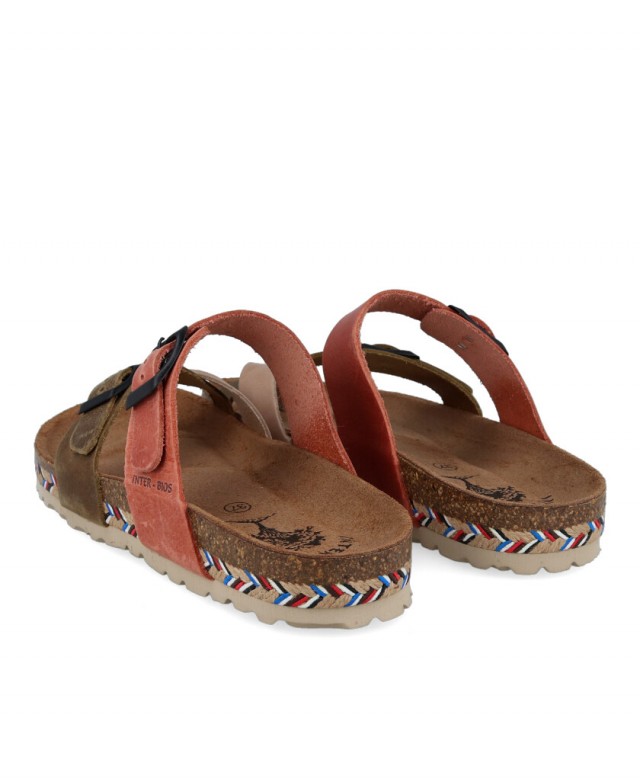 Sandalia multicolor con hebillas Interbios 7212 C Sandalia multicolor con hebillas Interbios 7212 C