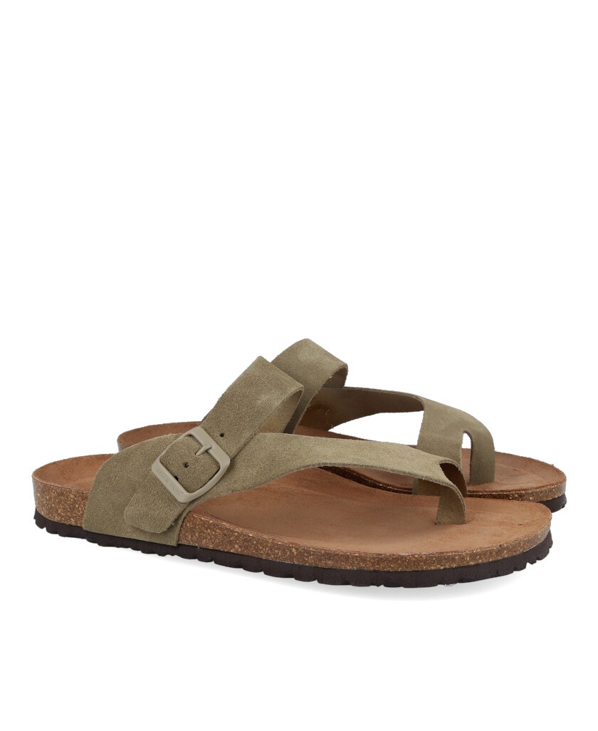 Green Toe Post Sandal for Men Interbios 9511