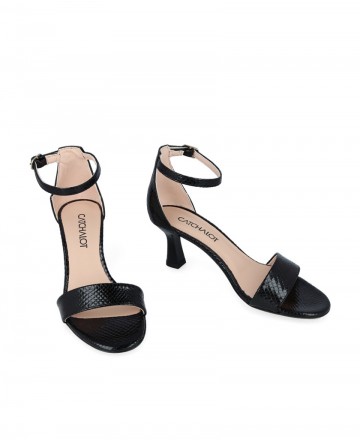 Patricia Miller 6767 Black Heeled Sandals