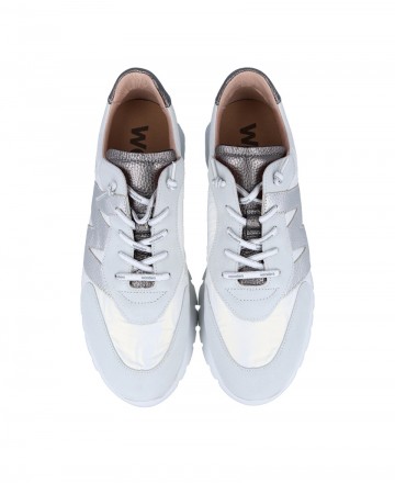 Sneakers blancas metalizadas mujer Wonders A-2464