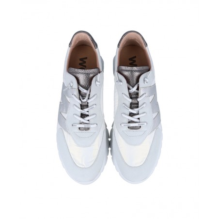 Sneakers blancas metalizadas mujer Wonders A-2464