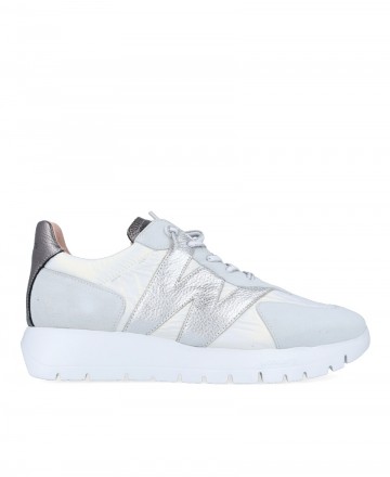 Sneakers blancas metalizadas mujer Wonders A-2464