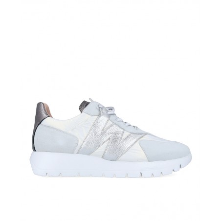 Sneakers blancas metalizadas mujer Wonders A-2464