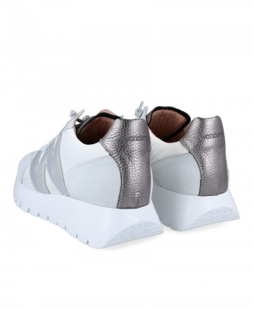 Sneakers blancas metalizadas mujer Wonders A-2464