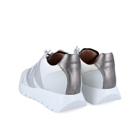 Sneakers blancas metalizadas mujer Wonders A-2464