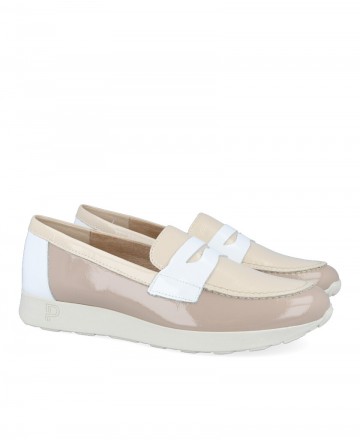 Pitillos 10420 Beige Patent Leather Loafers