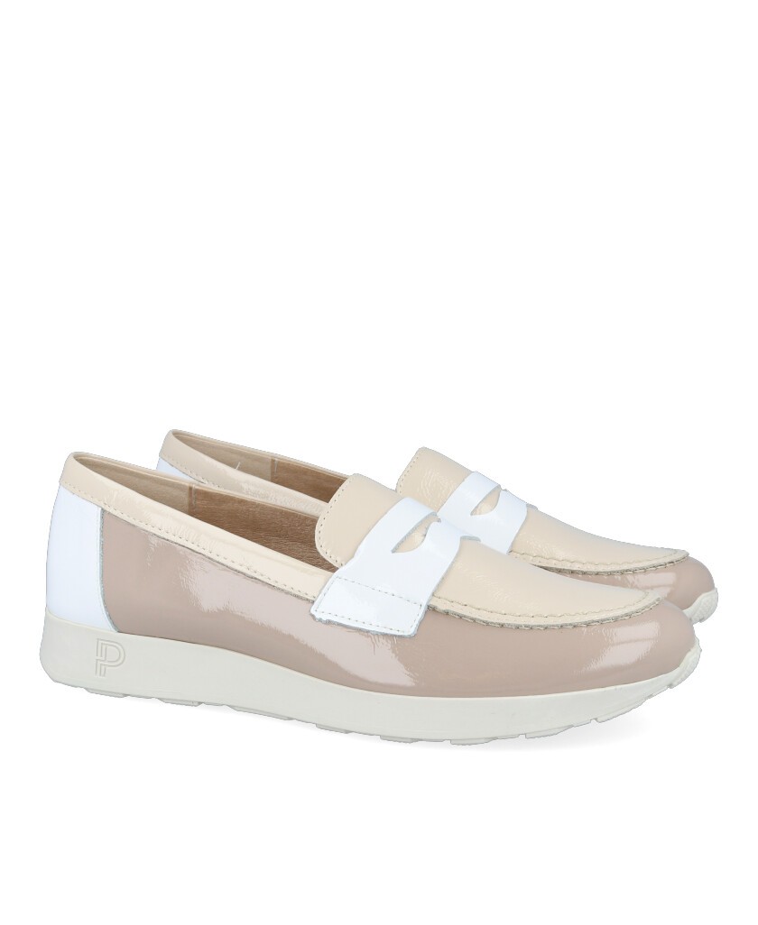 Pitillos 10420 Beige Patent Leather Loafers