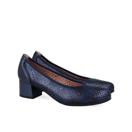 Pitillos 10461 Navy Blue Perforated Low Heel