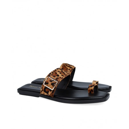 Bryan 7302 Animal Print Flat Thong Sandal