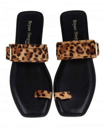Bryan 7302 Animal Print Flat Thong Sandal