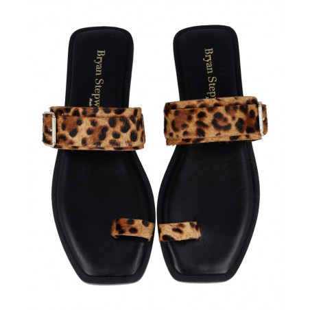 Sandalia plana de dedo animal print Bryan 7302