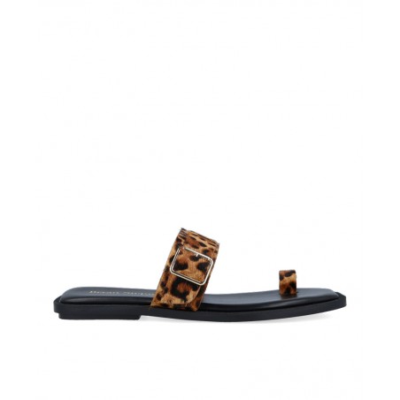 Sandalia plana de dedo animal print Bryan 7302