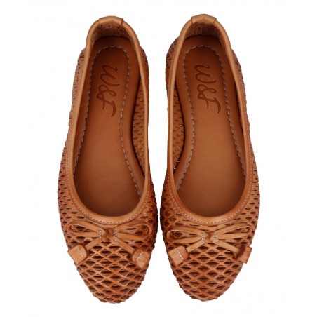 Bailarinas de piel troqueladas W&F Camille C-2