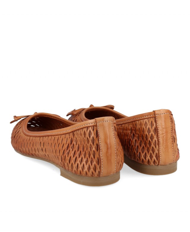 W&F Camille C-2 leather ballerina pumps