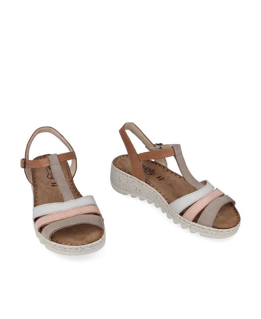 W&F 9371 50680 Strappy Wedge Sandal