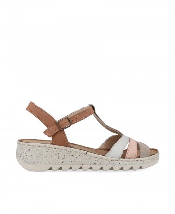 W&F 9371 50680 Strappy Wedge Sandal