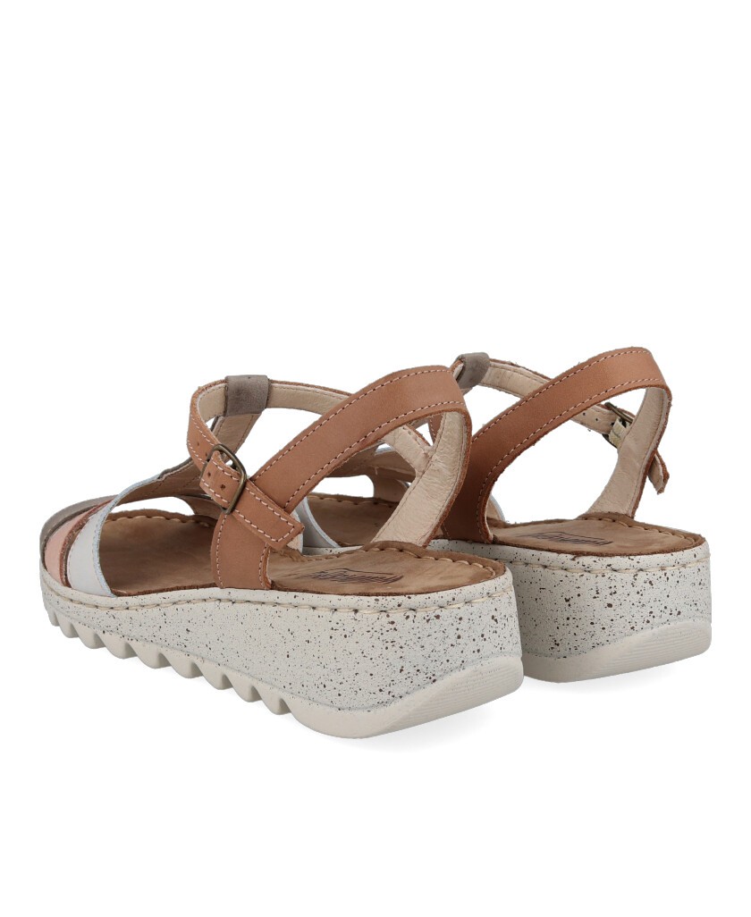 W&F 9371 50680 Strappy Wedge Sandal