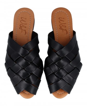 W&F Hera B-4 Women's Leather Peep Toe Sandal