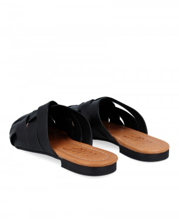 Sandalia de piel peep toe para mujer W&F Hera B-4