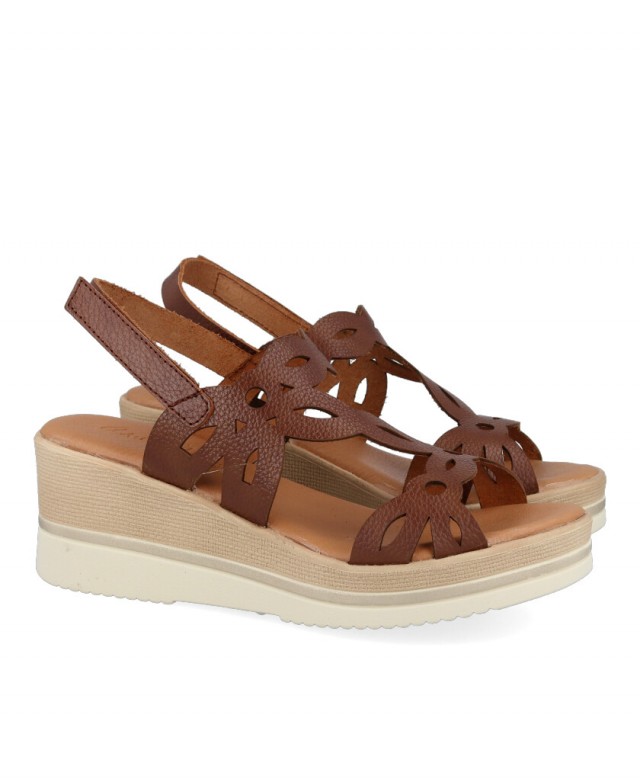 Brown Wedge Sandals Andares 260421