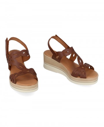 Brown Wedge Sandals Andares 260421