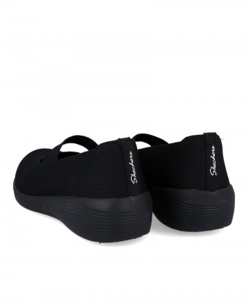 Skechers Arya 158989 black elastic Mary Janes