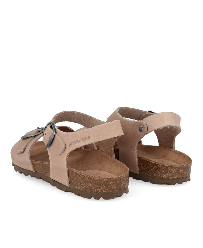 Sandalias de niña color taupe Interbios 7148-N
