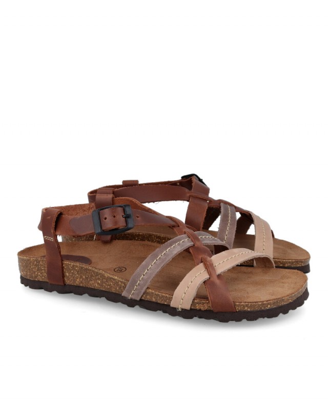 Sandalias bio en tonos marrones Interbios 7178 Sandalias bio en tonos marrones Interbios 7178