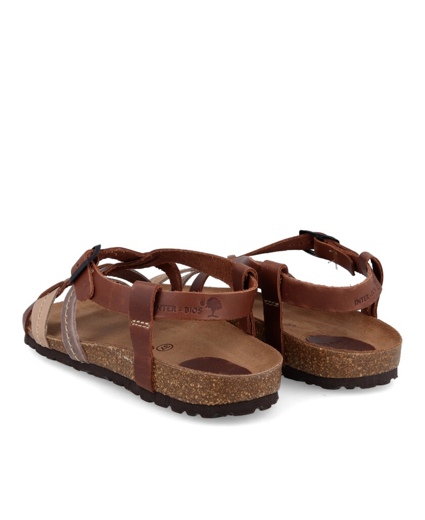 Sandalias bio en tonos marrones Interbios 7178