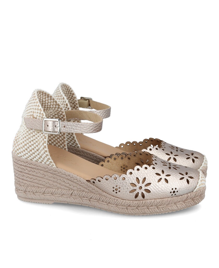 Andares 438002 die-cut leather espadrilles