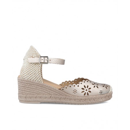 Andares 438002 die-cut leather espadrilles